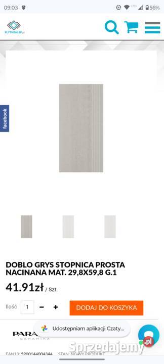 Płytka stopnica parapet Domasław