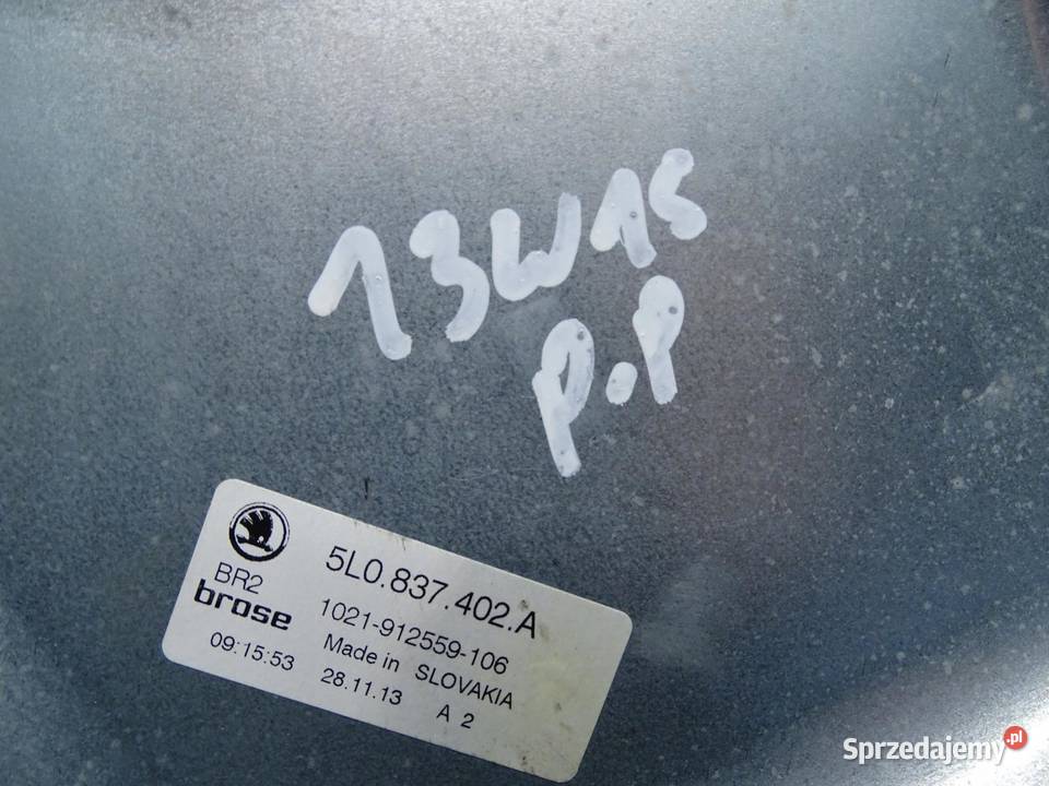 PODNOŚNIK MECHANIZM SZYB PRAWY PRZÓD PRZEDNI osobowe małopolskie