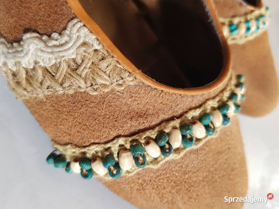 Czółenka koturny szpilki vintage retro półbuty 25cm Kielce