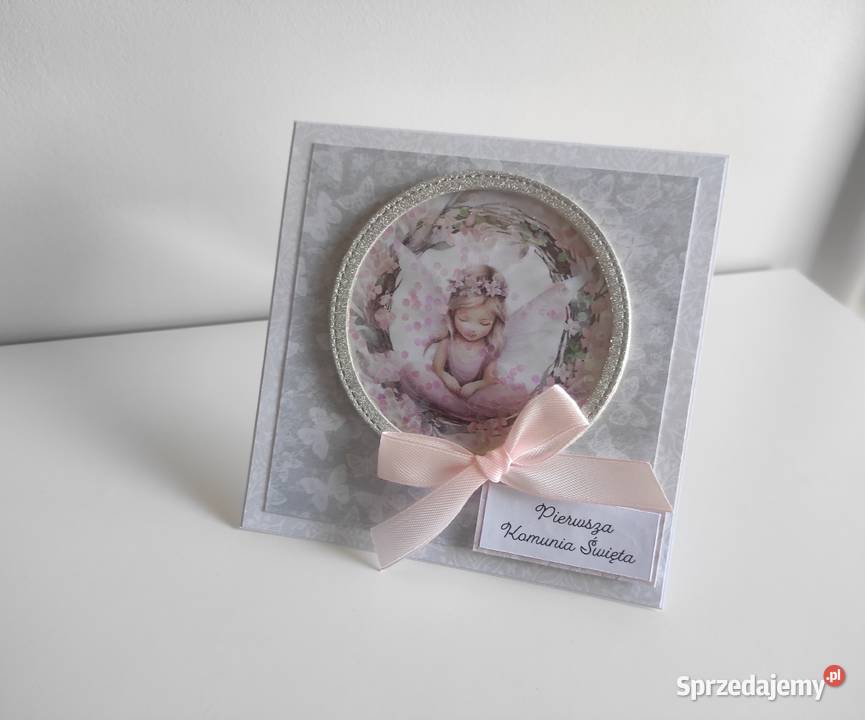 Kartka ręcznie robiona na Komunię Świętą Rękodzieło Łódź