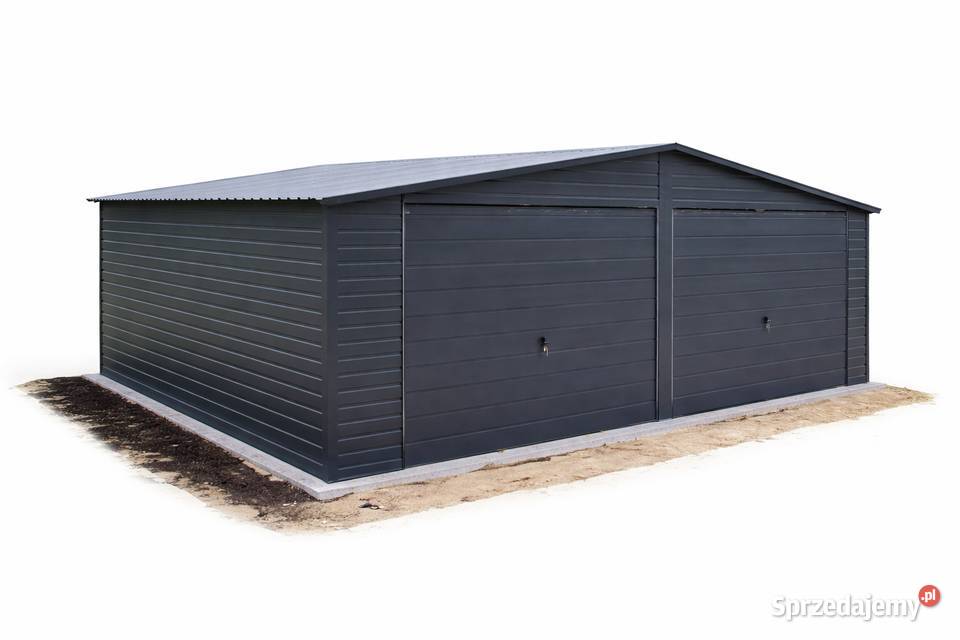Garaż blaszany 7x6 grafitowy dwustanowiskowy z Jodłownik