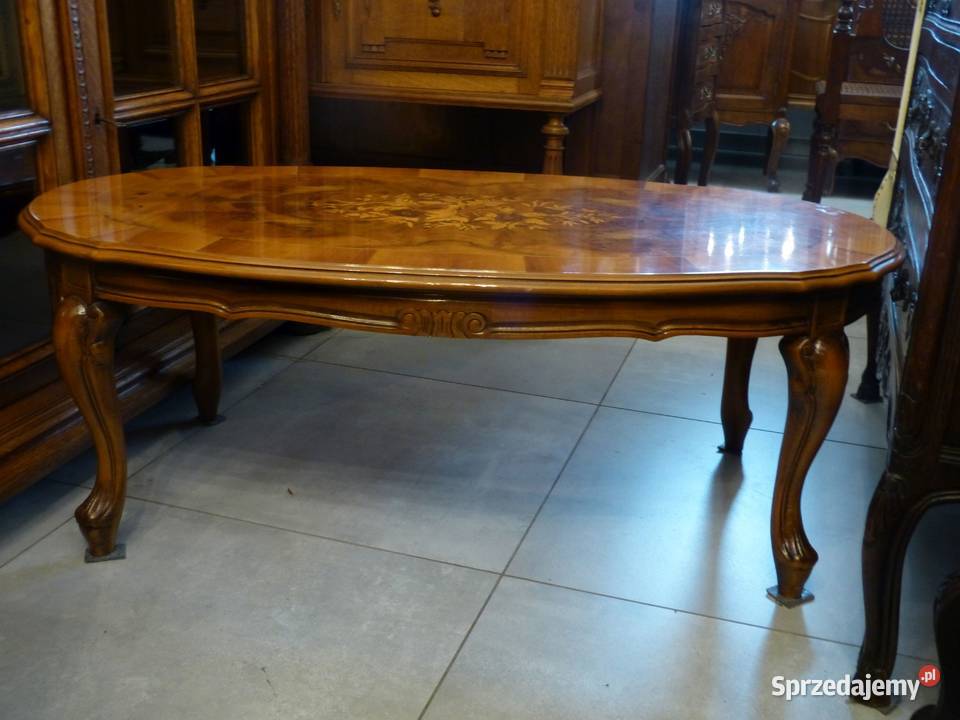 Wspaniały intarsjowany stolik ludwikowskisklep śląskie Dąbrowa Górnicza sprzedam