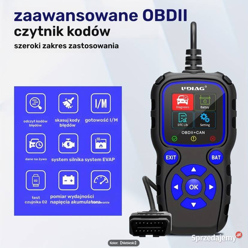 Tester diagnostyczny ODB2 Udiag CR720 menu Warszawa