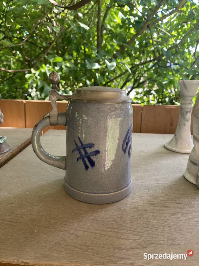 Ceramiczny kufel do piwa odcienie błękitu Sulechów
