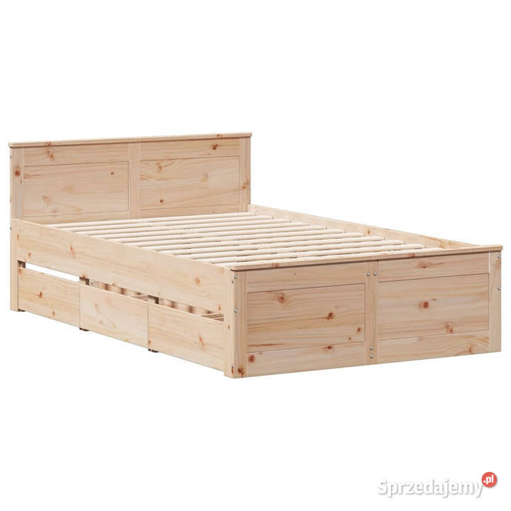 Łóżko bez materaca z wezgłowiem sosnowe 120x190 Meble