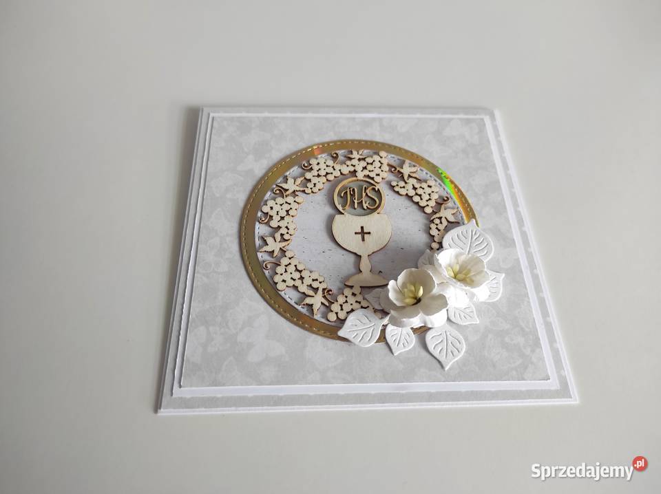 Kartka ręcznie robiona Komunia Święta handmade Łódź sprzedam