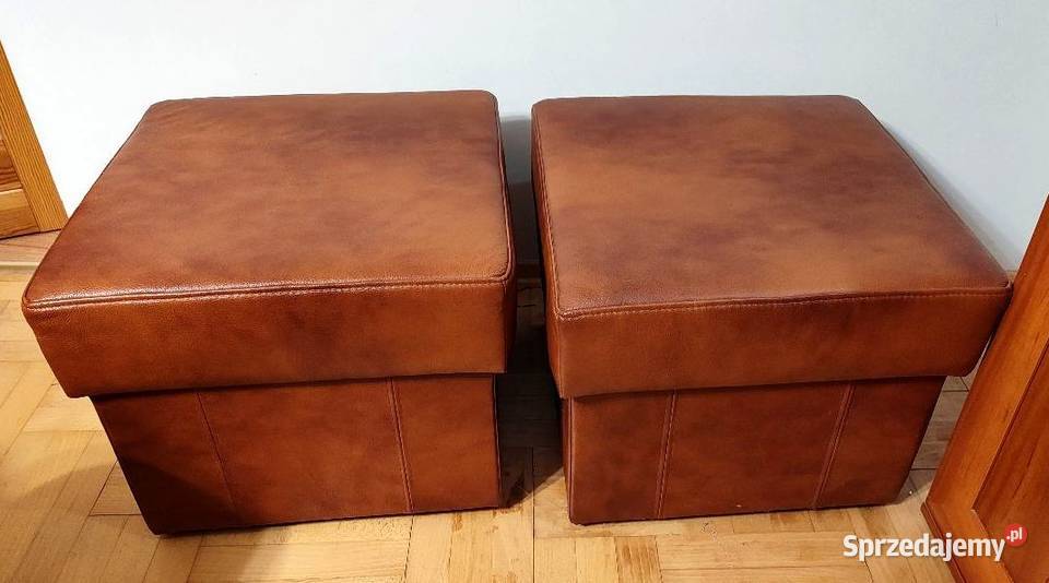 Skórzana wersalka z pojemnikiem pufy Gorlice