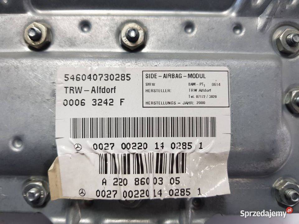 PODUSZKA AIRBAG LEWA A2208600305 MERCEDES W220 Lipno