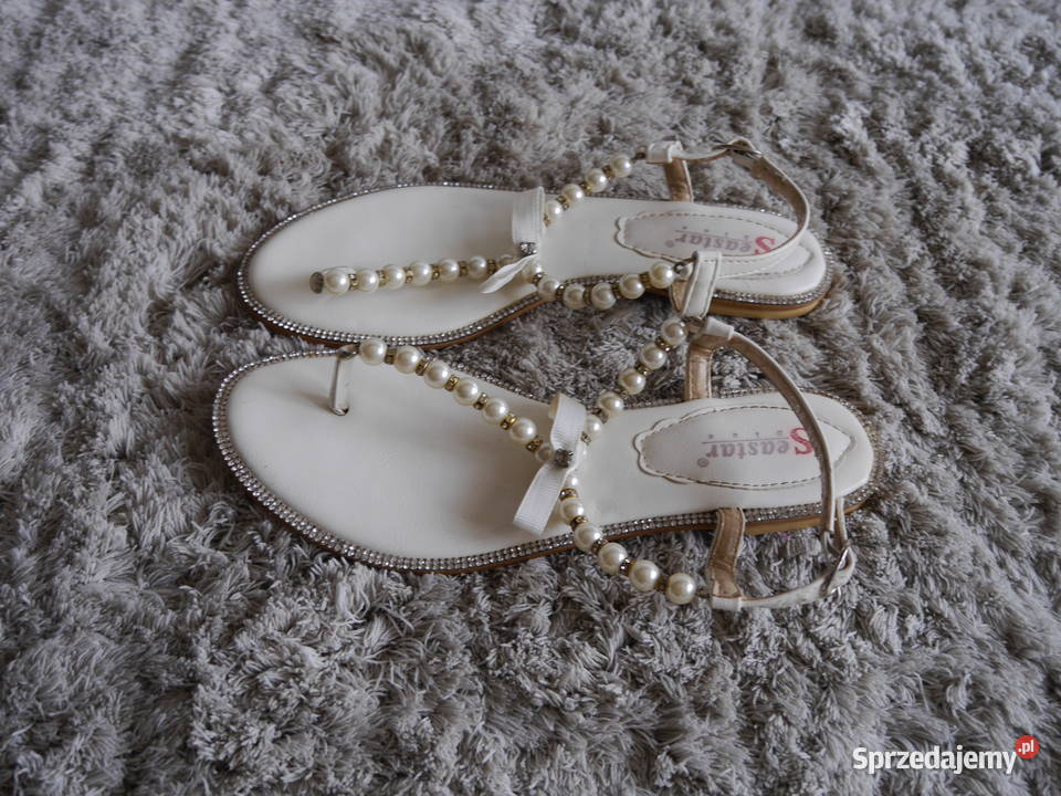 Śliczne sandałki perełki cyrkonie 36 Wrocław