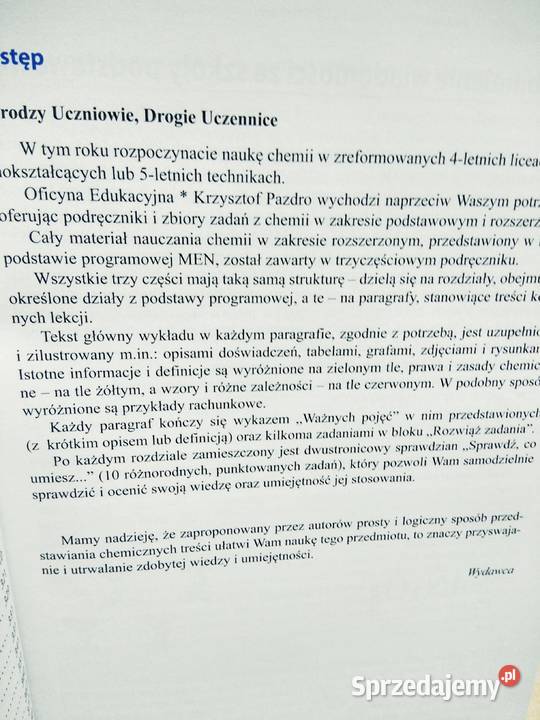 Chemia Pazdro rozszerzenie szkolne używane Warszawa