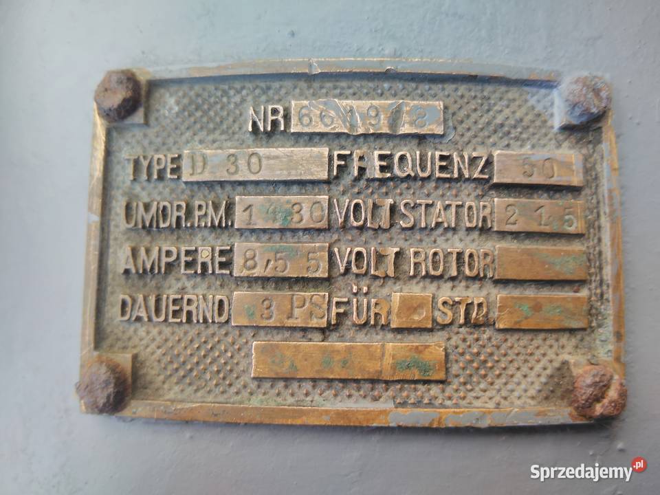 Zabytkowy silnik elektryczny AEG D30 niemiecki śląskie Siewierz