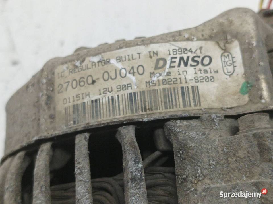 ALTERNATOR 270600J040 10 Toyota Yaris I 19992005 Układ elektryczny silnika
