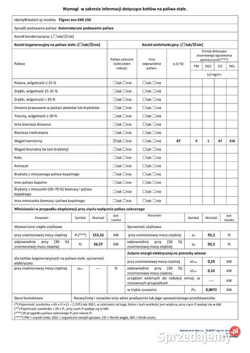 Kocioł Tilgner 150 kW ECO EKR 5 klasa ekogroszek