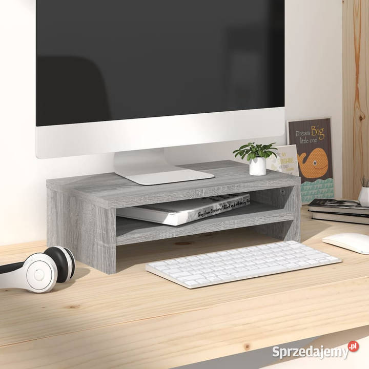 Podstawka pod monitor szary dąb sonoma 42x24x13 mazowieckie Warszawa
