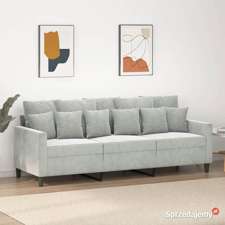 Sofa 3osobowa jasnoszara 180 tapicerowana Warszawa