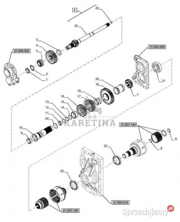 Holland T6070 Wałek 656706mm id x 696746mm x Jastrzębniki