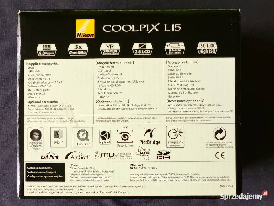 Aparat fotograficzny Nikon Coolpix L 15 Aparaty Ząbki sprzedam