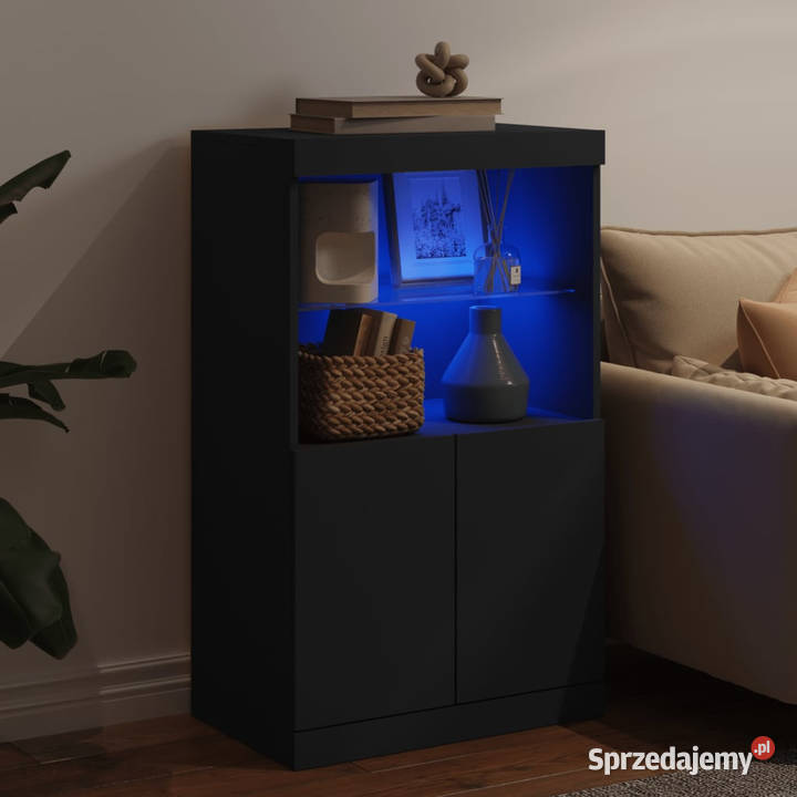 Szafka z oświetleniem LED czarna 605x37x100 Warszawa sprzedam