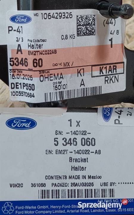 FORD S MK2 GALAXY MK4 UCHWYT MOCOWANIE RADARU Pleszew