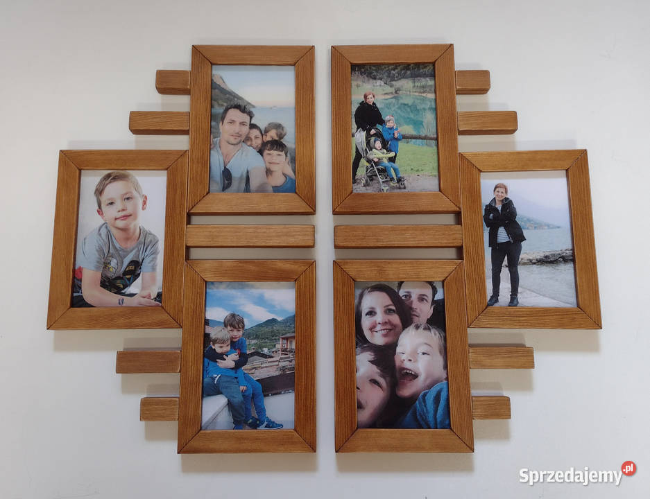 Drewniana Multirama Ramka na 6 zdjęć 10x15 Warszawa