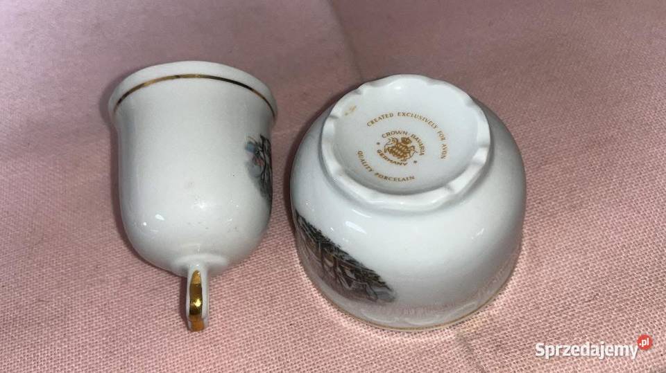 Dzwonek z miseczką Sygnowany Crown Bavaria Gdańsk