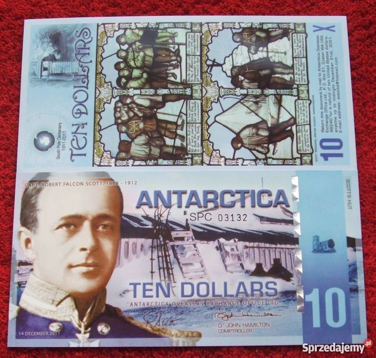 Banknot 10 DOLLARS ANTARKTYDA R SCOTT Polimerowy śląskie