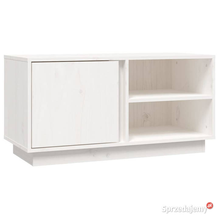 Szafka pod telewizor biała 80x35x405 lite drewno
