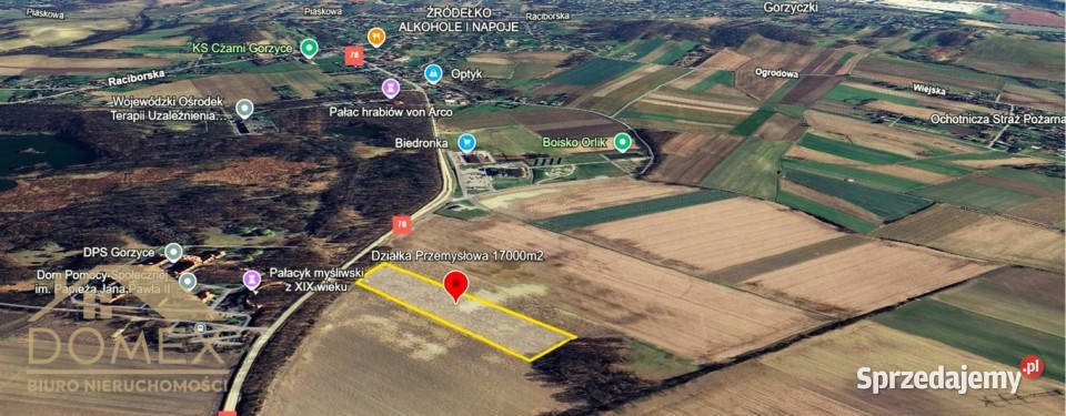 Do sprzedaży grunt 17000m2 Gorzyce kanalizacja