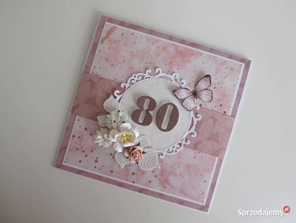 Elegancka kartka na urodziny ręcznie robiona Łódź