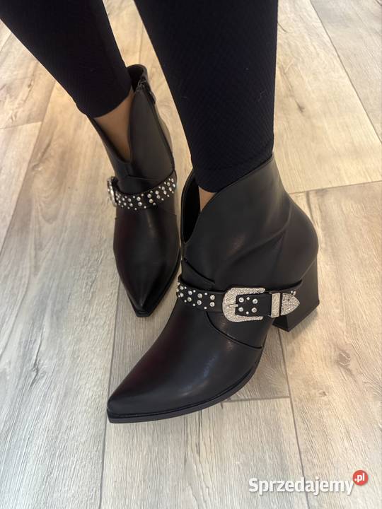 41 Czarne bogato zdobione botki kowbojki Kraków