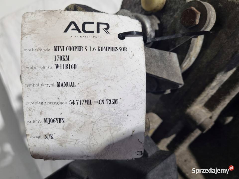 SKRZYNIA BIEGÓW Mini Cooper One S R50 16 16V osobowe