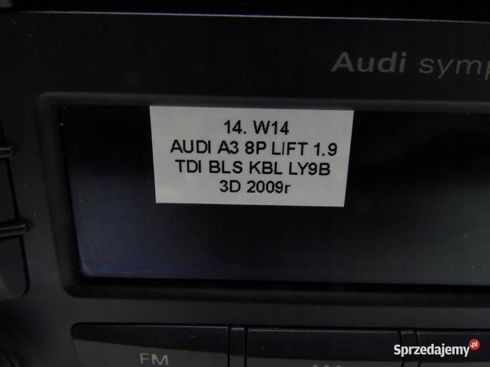 RADIO CD RADIOODTWARZACZ SYMPHONY AUDI A3 S3 8P sprzedam