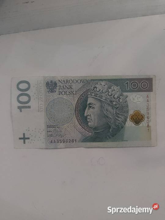 Banknot 100 seria AA z 2012 promocja Jastrzębie-Zdrój