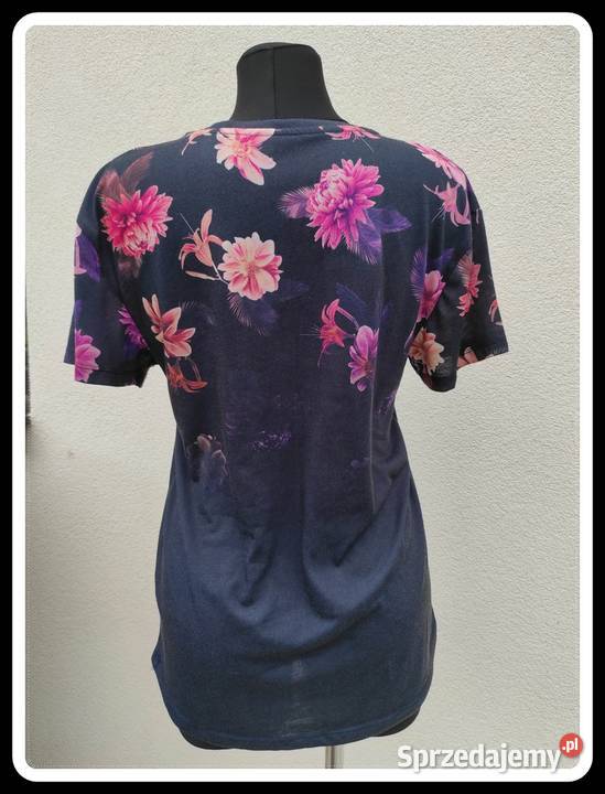 Primark koszulka tshirt kwiaty napis rozmiar 38 Płock