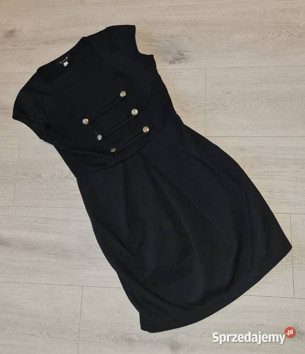 Sukienka damska czerń guziki 3638 Łódź