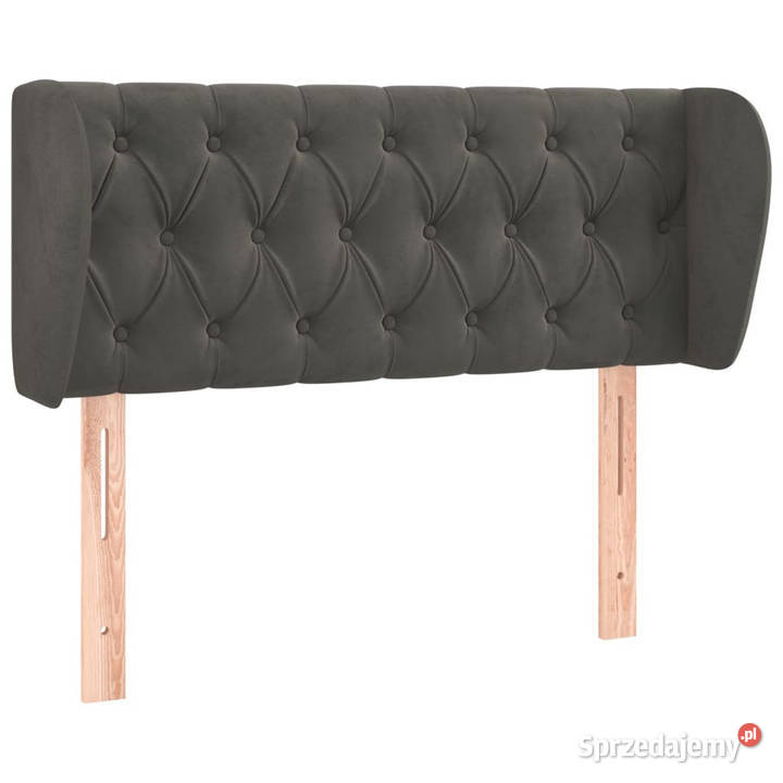 Zagłówek uszak ciemnoszary 93x23x7888 aksamitny Warszawa