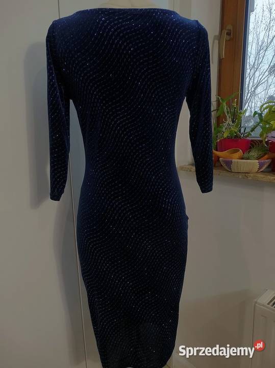 Sukienka Aksamitna Gorsetowy Dekolt Wieczorowa Łomża