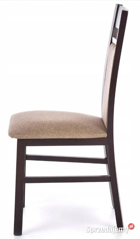 Krzesło drewniane WENGE Tapicerowane Beż Siemianowice Śląskie sprzedam