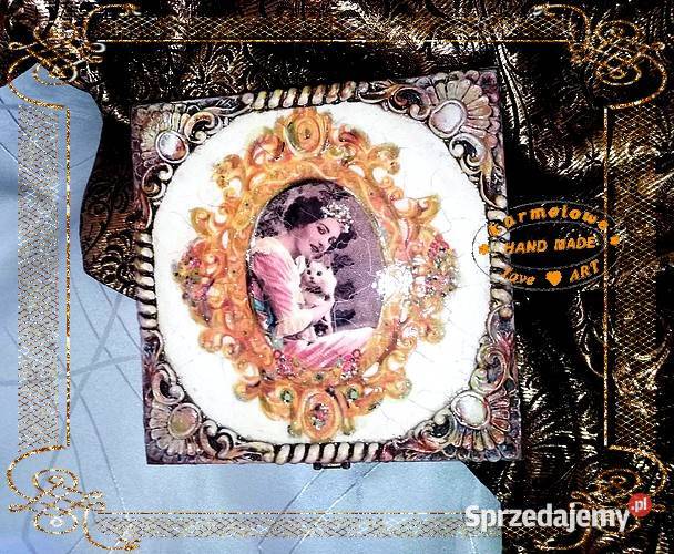 Szkatułka na biżuterię decoupage rękodzieło Warszawa