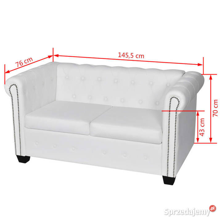 Sofa 2osobowa w stylu Chesterfield sztuczna Warszawa