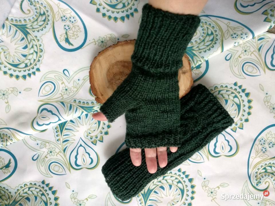 Rękawiczki mitenki zieleń butelkowa Uniseks Warszawa sprzedam