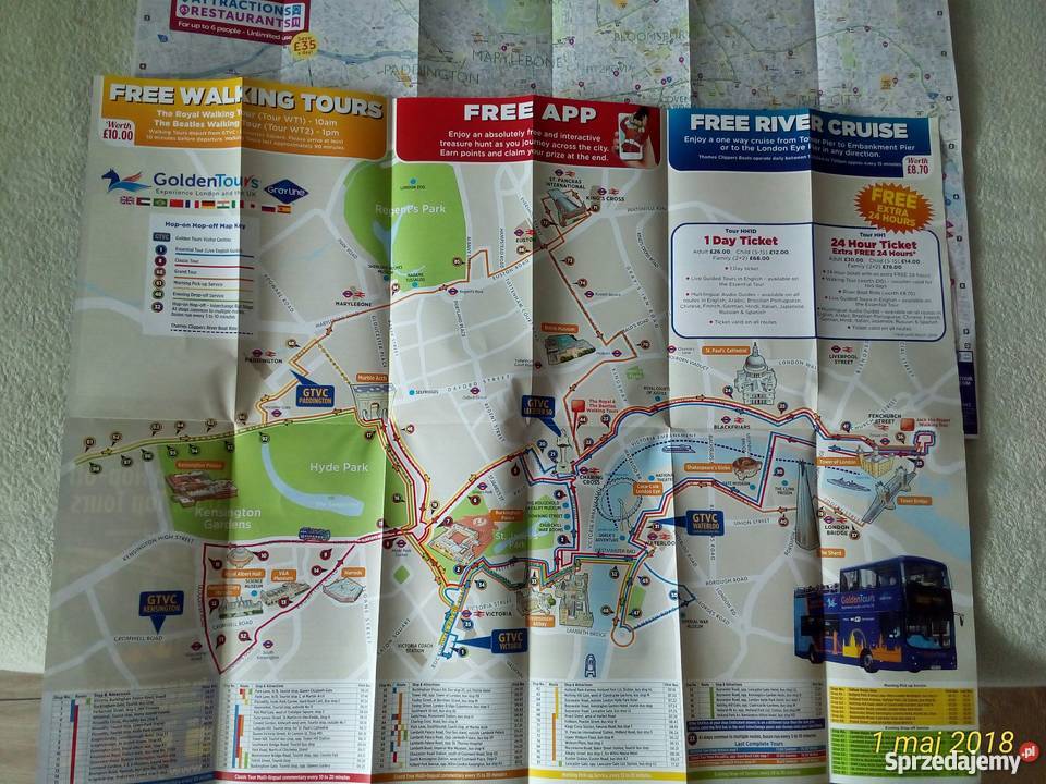 Mapki i informatory turystyczne Londynu sprzedam