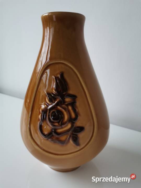 Stary wazon z Różą porcelt Pruszków design PRL Katowice