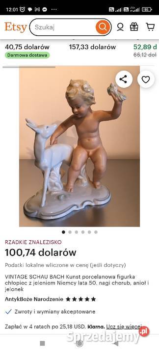VINTAGE WALLENDORF NIEMCY PORCELANOWA FIGURKA łódzkie