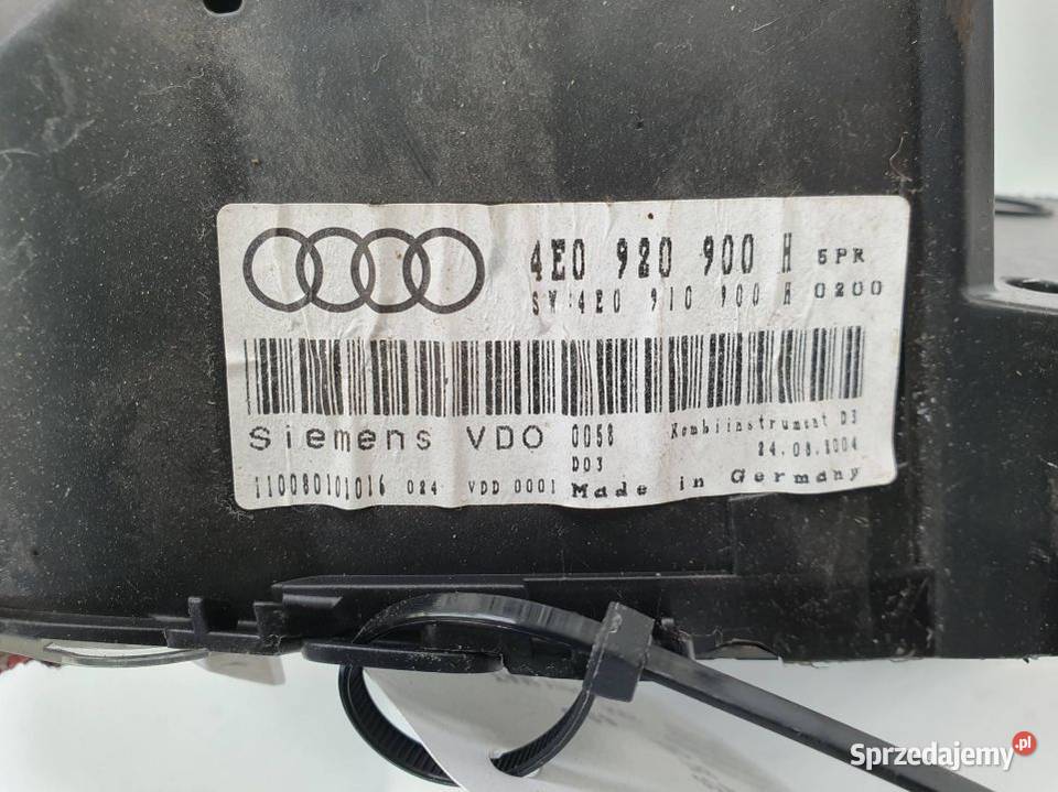 LICZNIK ZEGAR AUDI A8 D3 4E0920900H Lipno