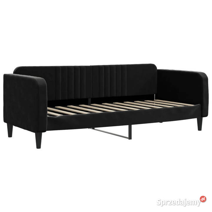 Sofa rozsuwana czarna aksamit 80x200 WM3197060 Warszawa sprzedam