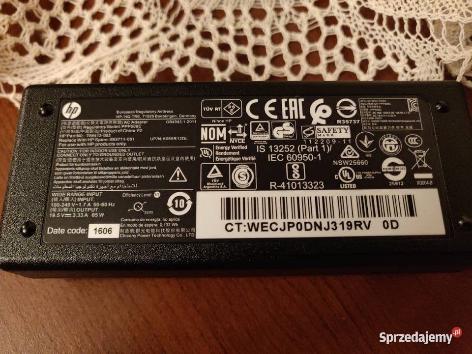 Zasilacz do laptopów HP nowy 195 V 65 W Warszawa