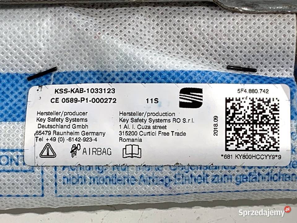 KURTYNA POWIETRZNA PRAWY SEAT LEON III 5F4880742