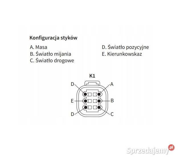 Reflektor przedni H4 ze złączem DT046P prawy