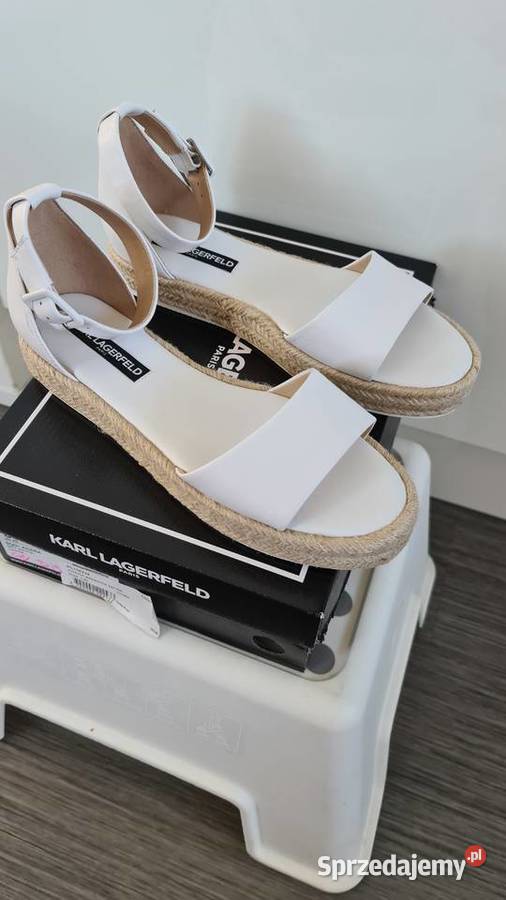 Nowe skórzane espadryle sandały Karl Lagerfeld Nowogard